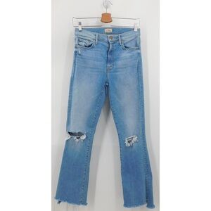 Mother The Insider Crop Step Fray Denim Jeans In Thrilling Shots Size 28 Retro